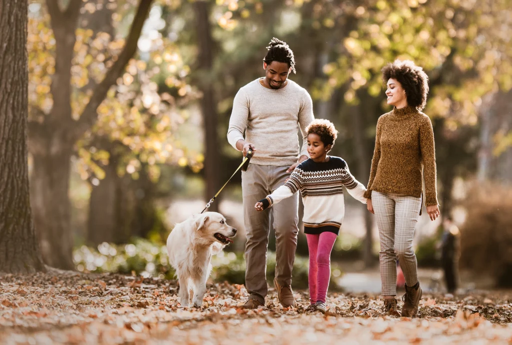 Family discussing pet insurance cost