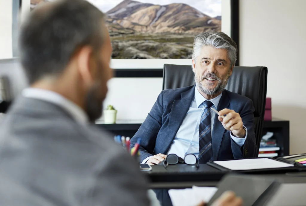 business professional having a meeting in office